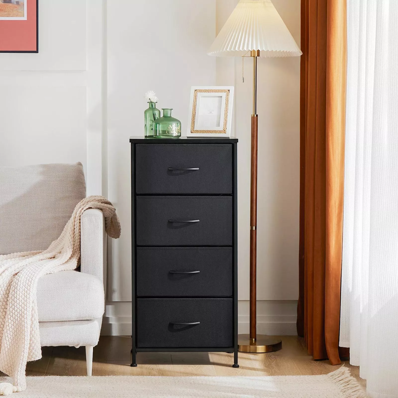 4-Layer Fabric Wardrobe Cabinet: Steel Frame Storage