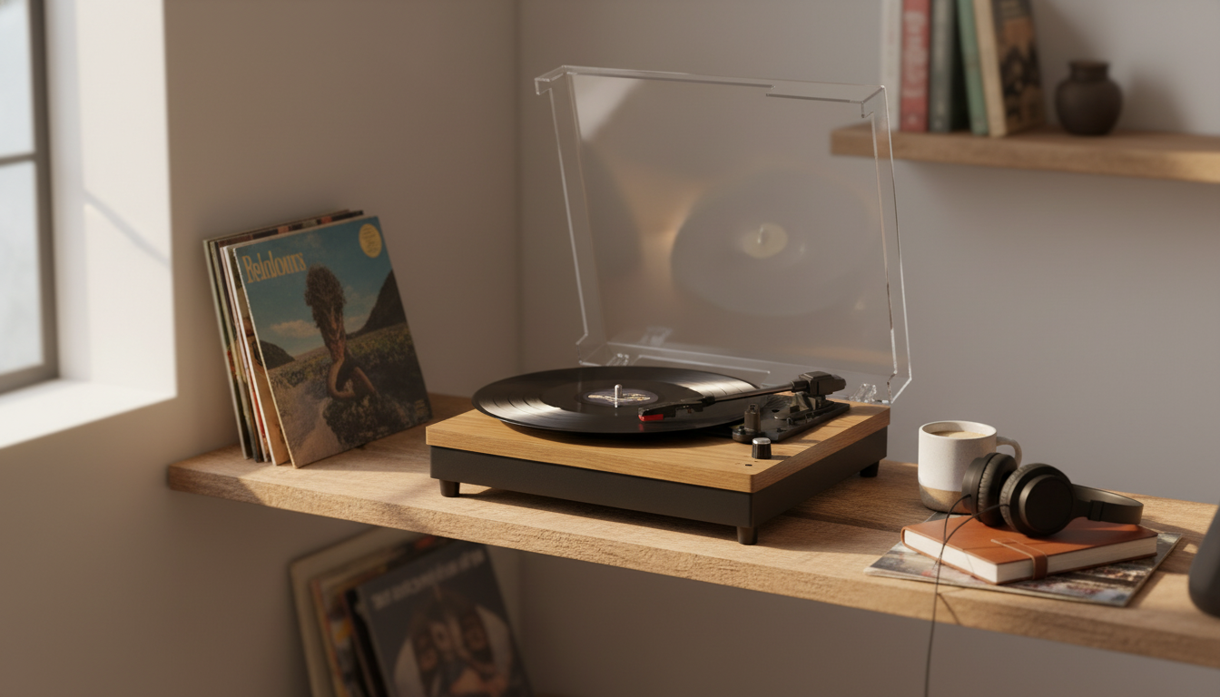 3-Speed Vinyl Player: Bluetooth & Built-In Speakers