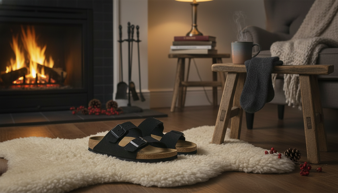 Birkenstock Women’s Black Suede Slippers for Winter