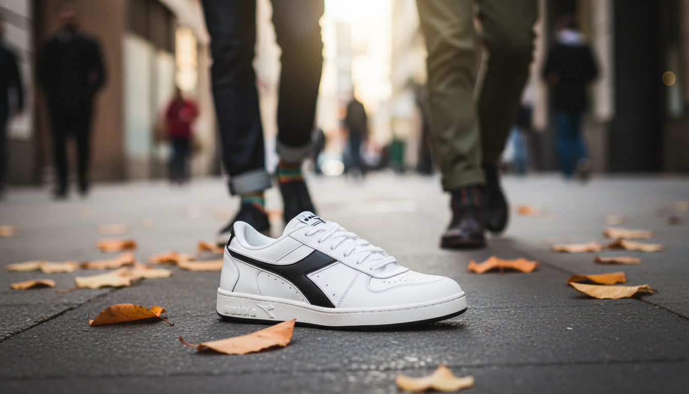 Diadora Men’s Black Leather Sneakers for Daily Wear