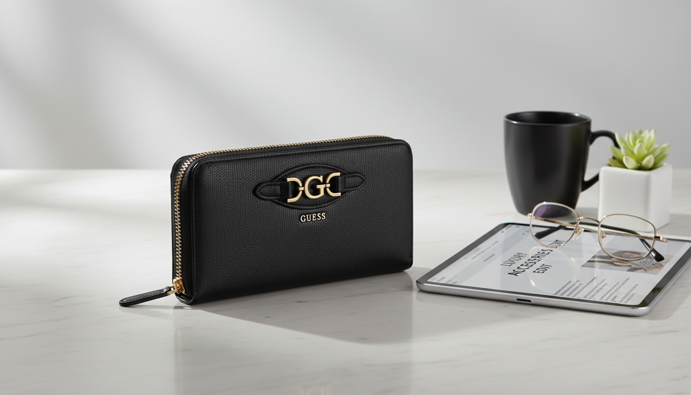 Guess Women’s Black Exterior Wallet: Quick Access Style