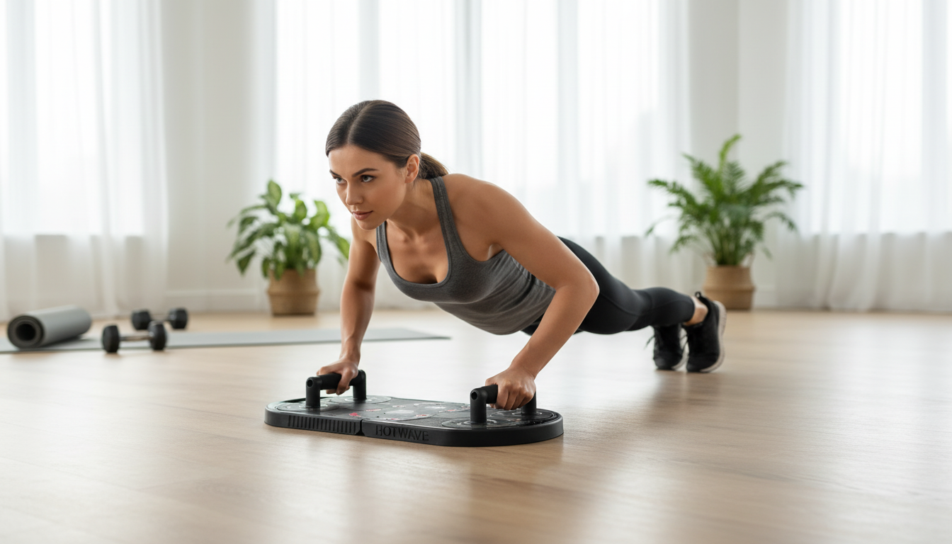 20-in-1 Portable Push Up Board + Bands: Small-Space Gym