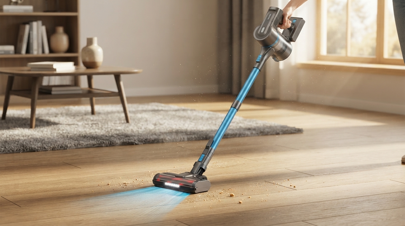 Devoac S11 Stick Vacuum: 28Kpa Power, Removable Battery