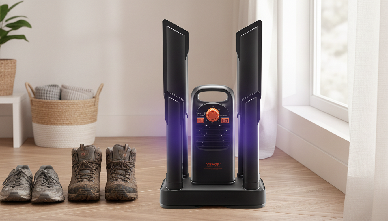 Foldable Shoe & Boot Dryer: Timer, UV, 2-Pair Drying