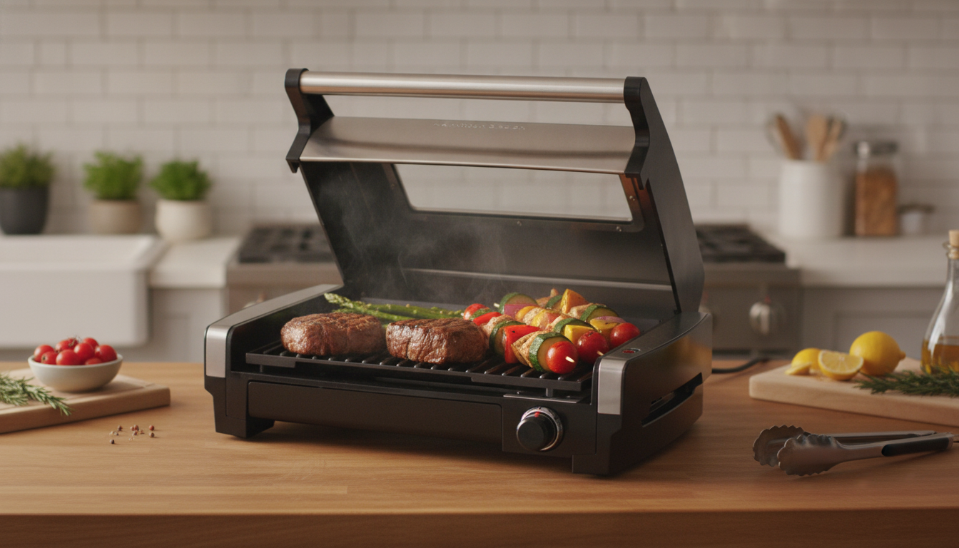 Indoor Searing Grill: Viewing Window & Temp Control Guide