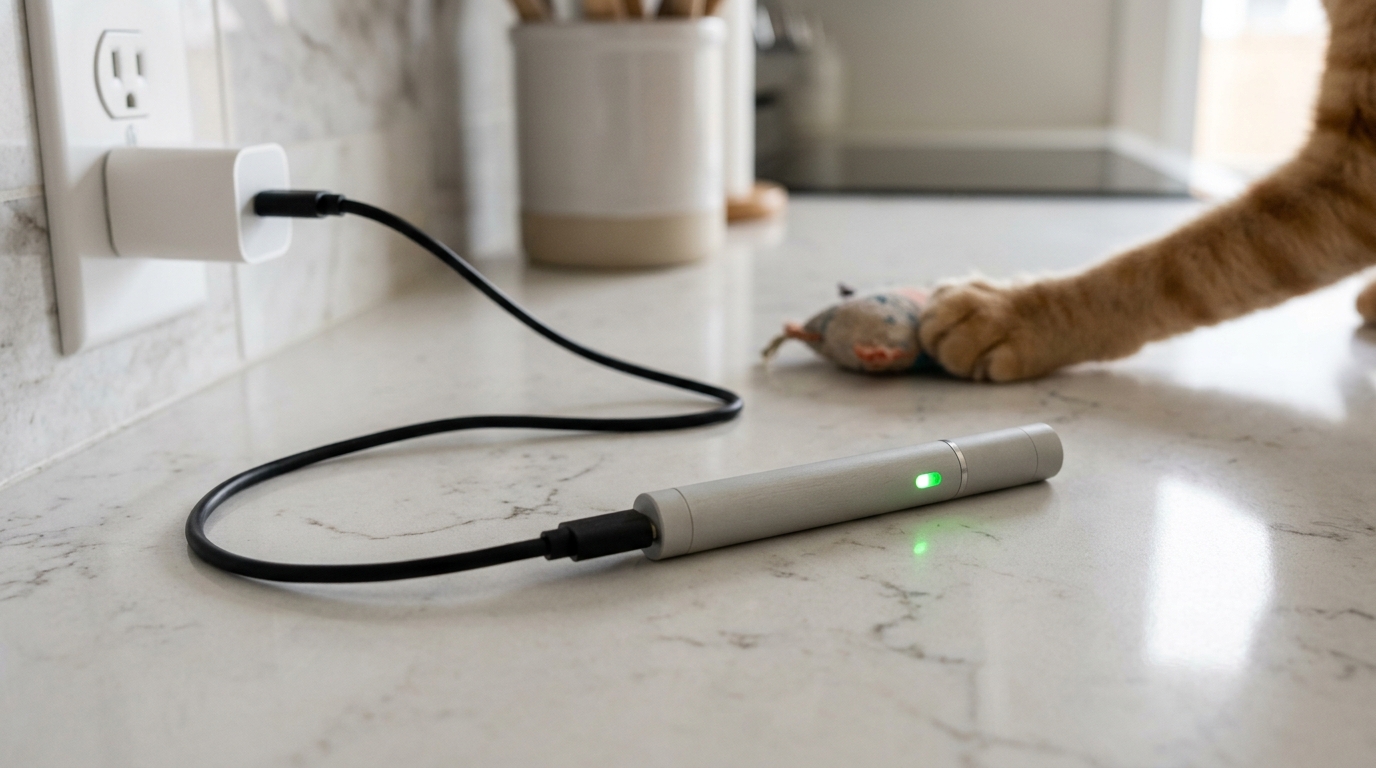 Charging a Cat Laser Toy: USB Steps, Lights & Safety