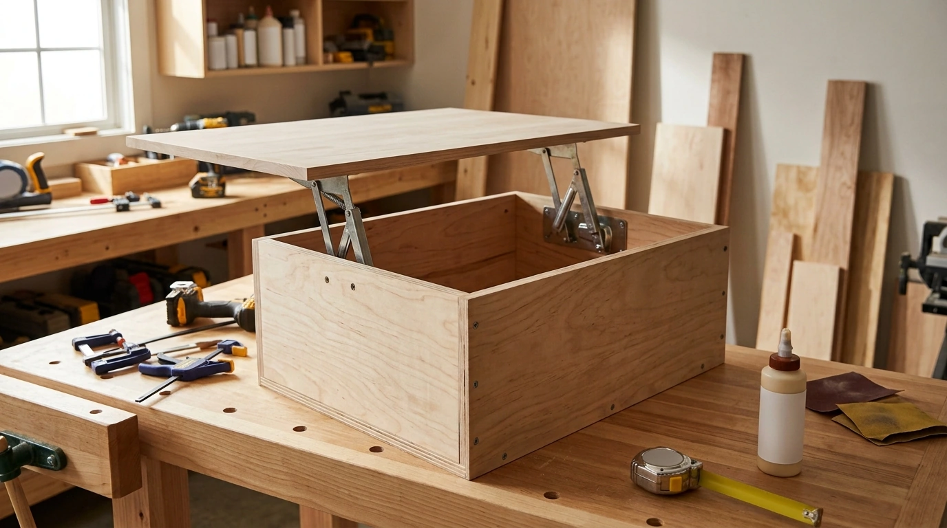 DIY Lift-Top Table: Hardware, Box, and Top Guide