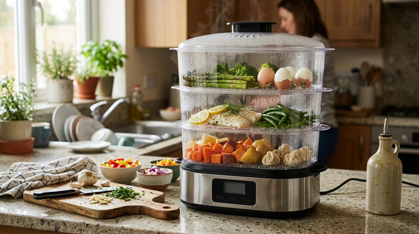 13.7QT 3-Tier Digital Food Steamer with Auto Shut-Off