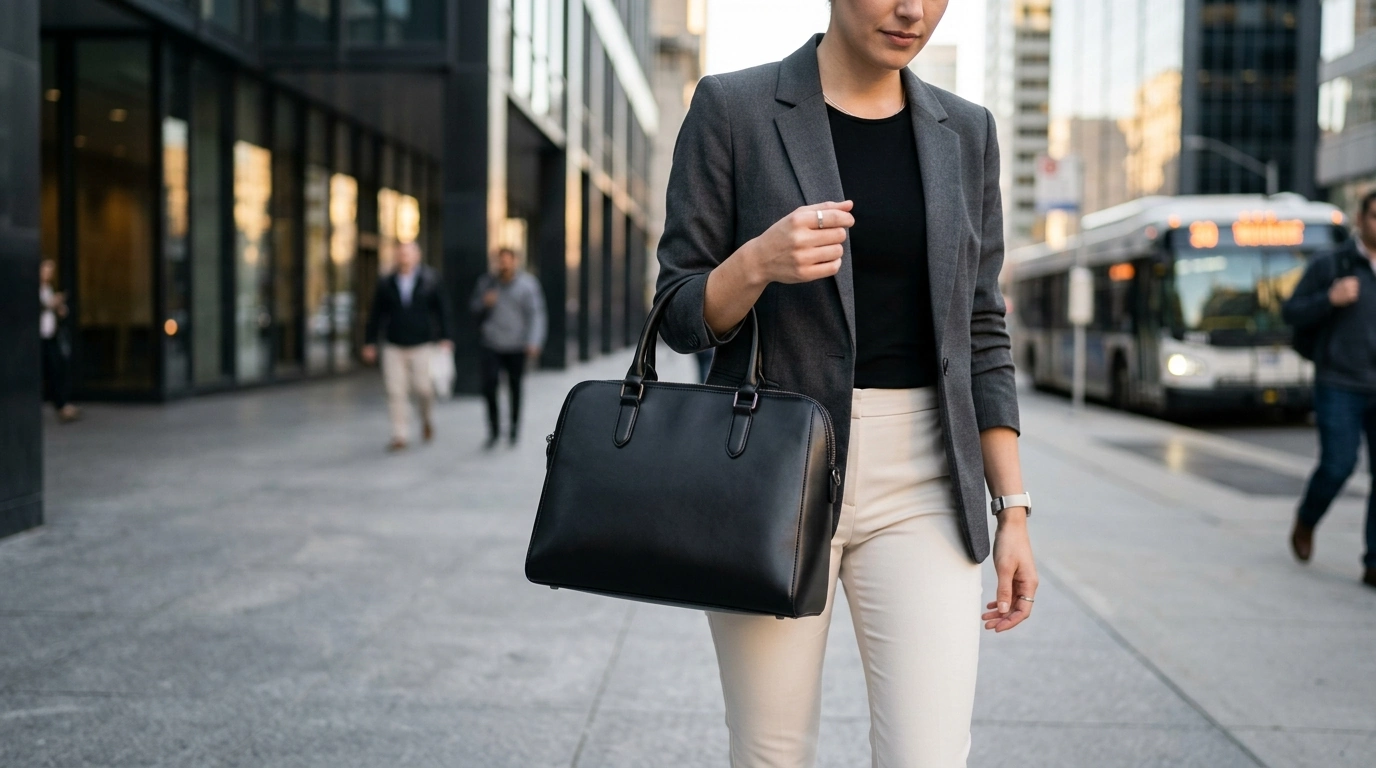 Guess Zip-Closure Bag: Sleek Black for Everyday Wear
