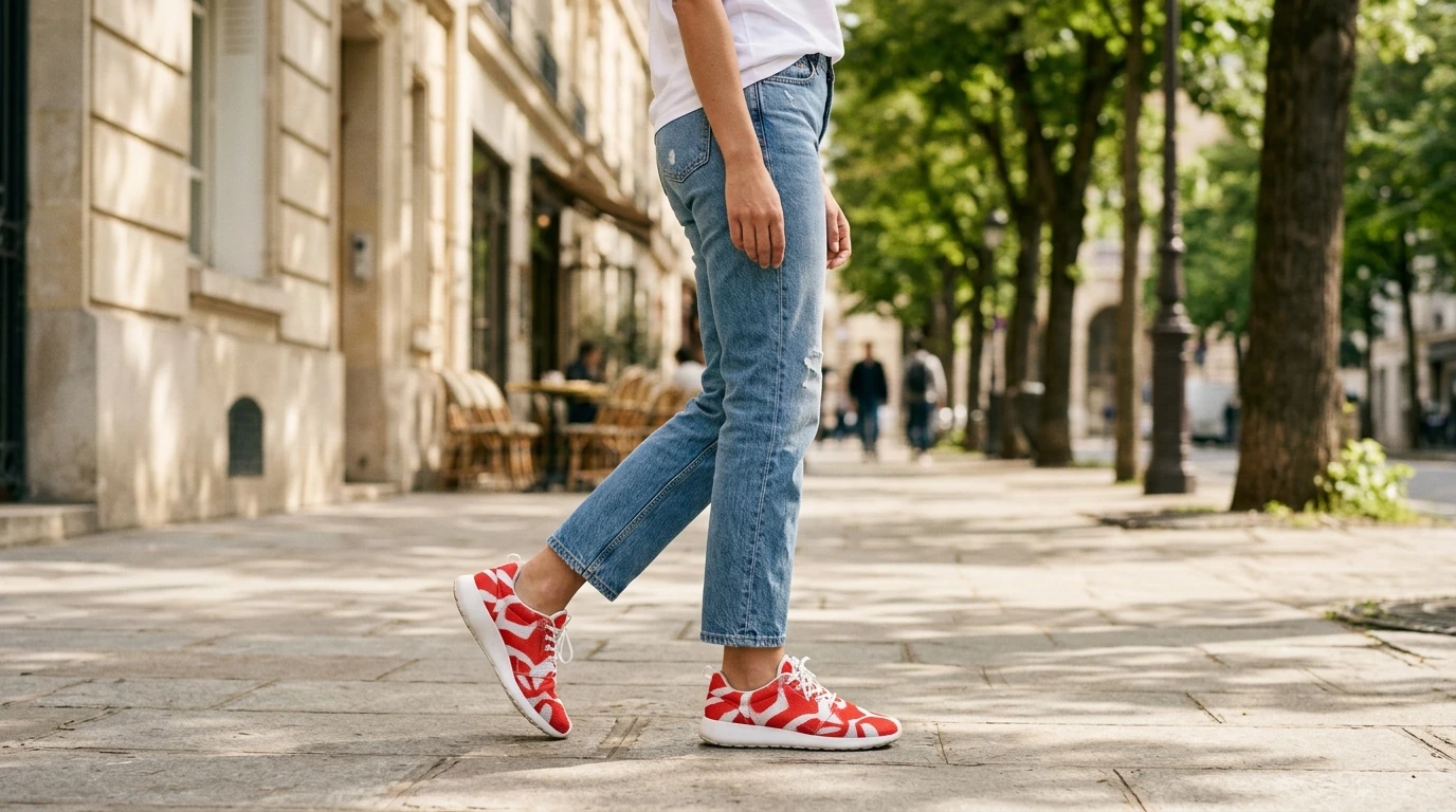 Love Moschino Red Print Sneakers: Spring/Summer Style