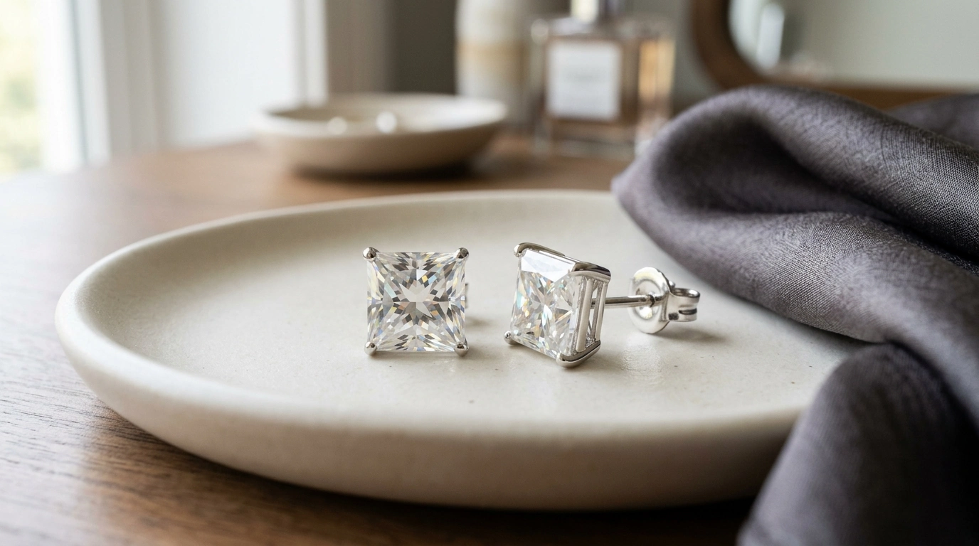 Square Moissanite Stud Earrings: Modern Sparkle Guide