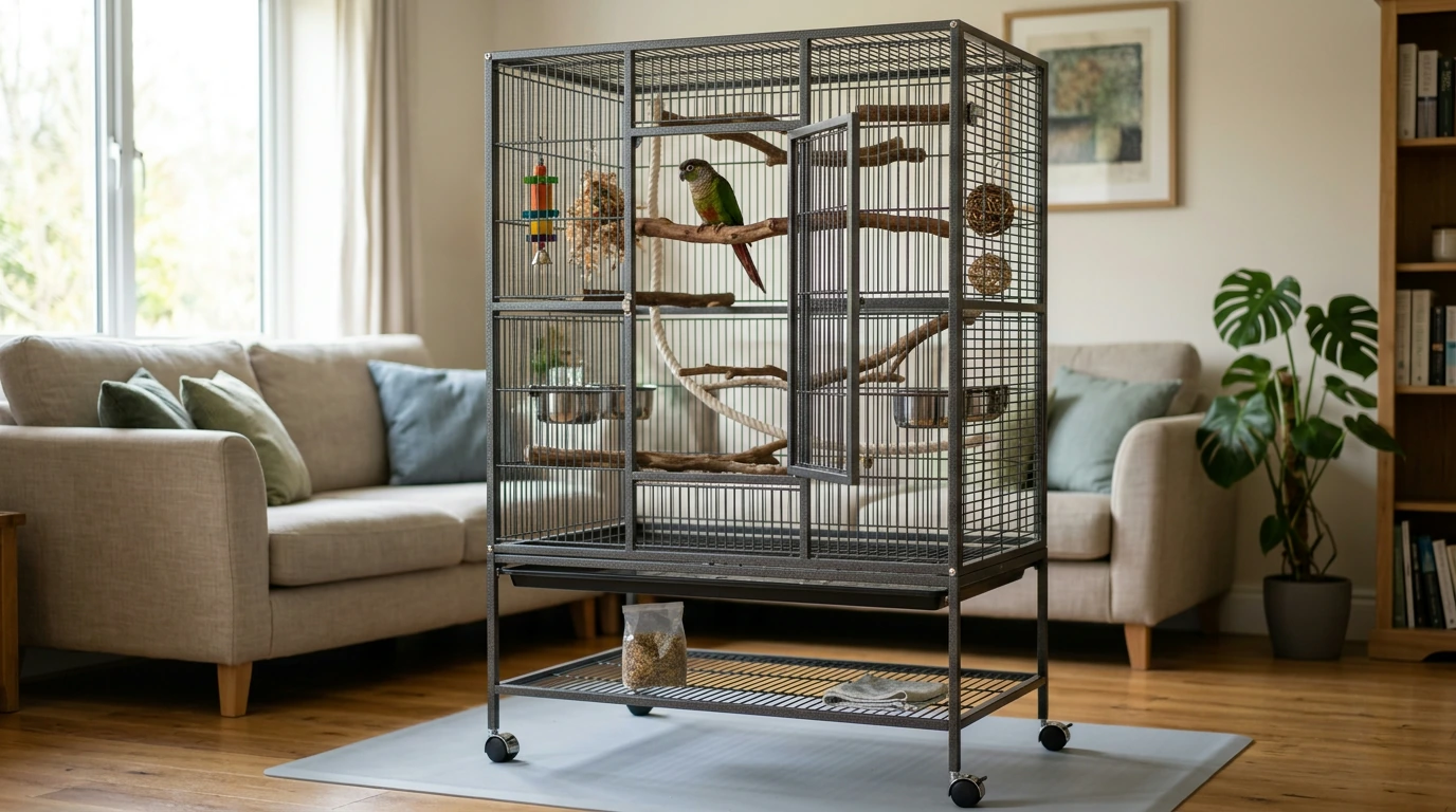 52-Inch Rolling Stand Bird Cage: Space, Safety & Setup