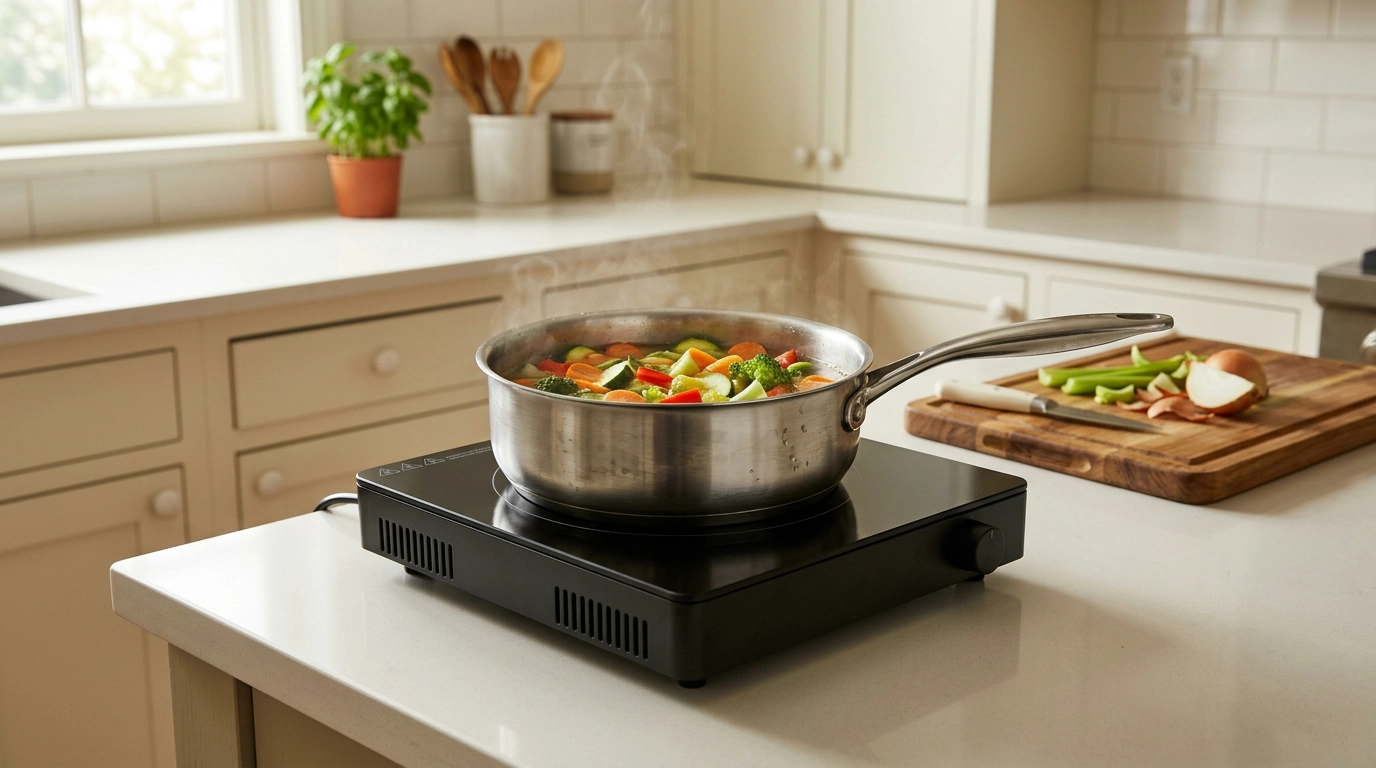 Portable Induction Cooktop Burner for Small-Space Meals