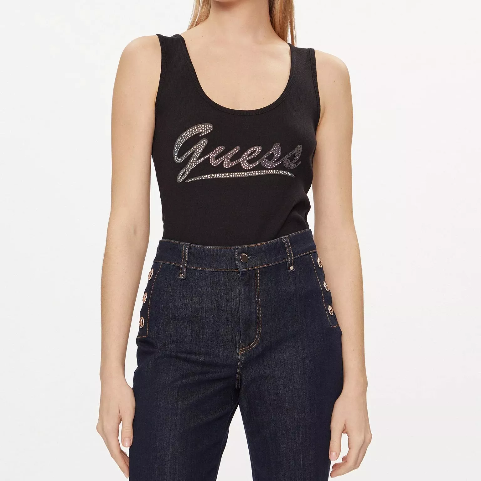 Guess Rhinestone Tank Top: Styling, Fit & Care Guide