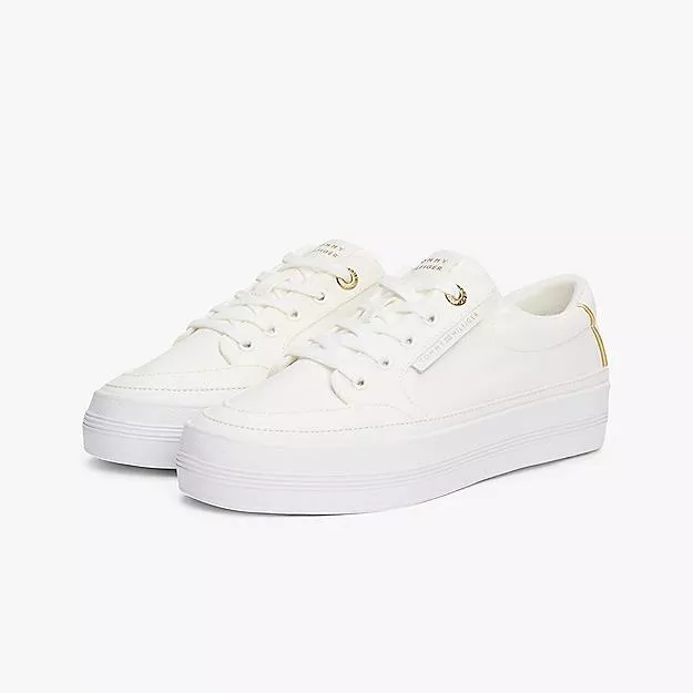 Tommy Hilfiger Women’s White Cotton Shoes for City Days