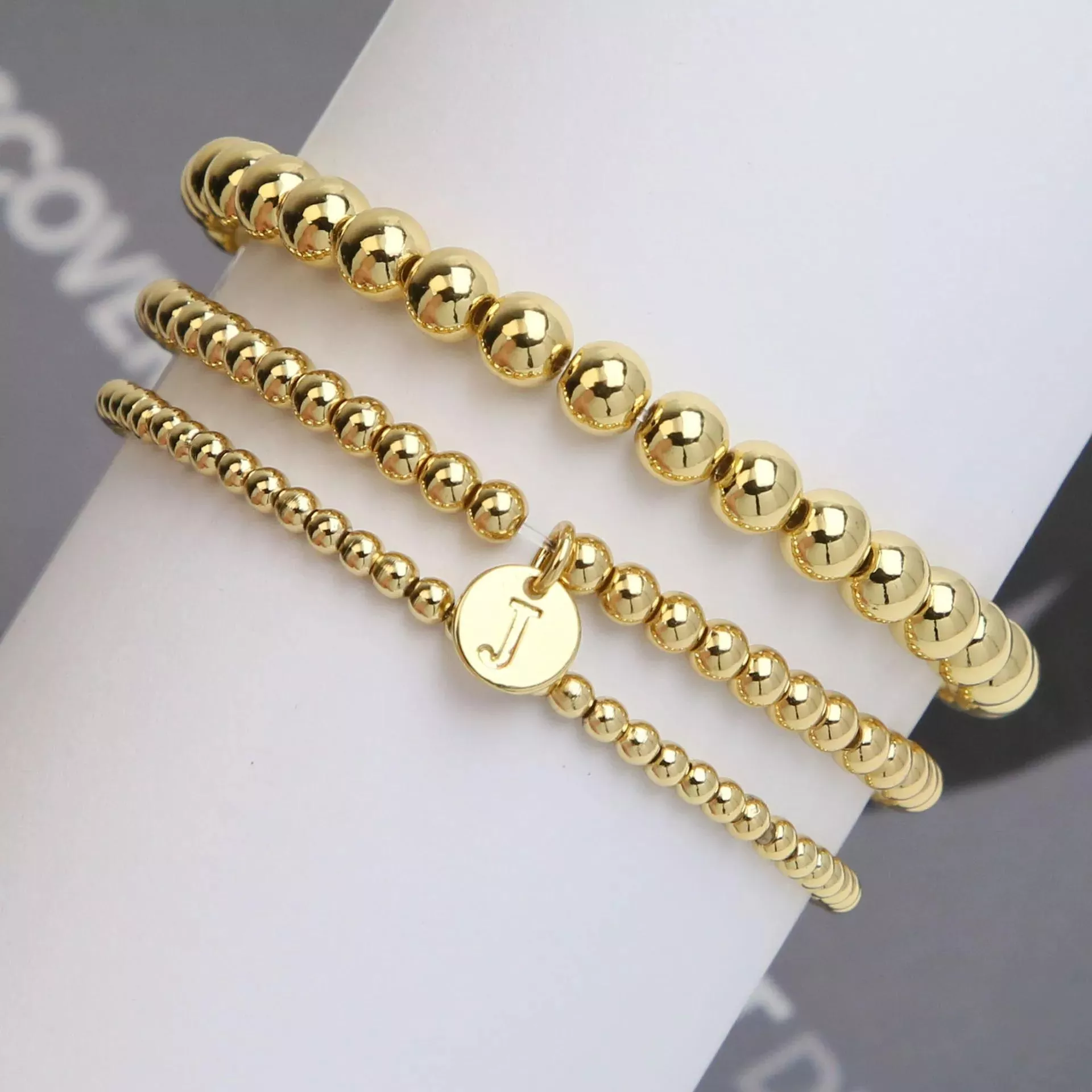 Personalized Balloon Bead Bracelet with Alphabet Initials