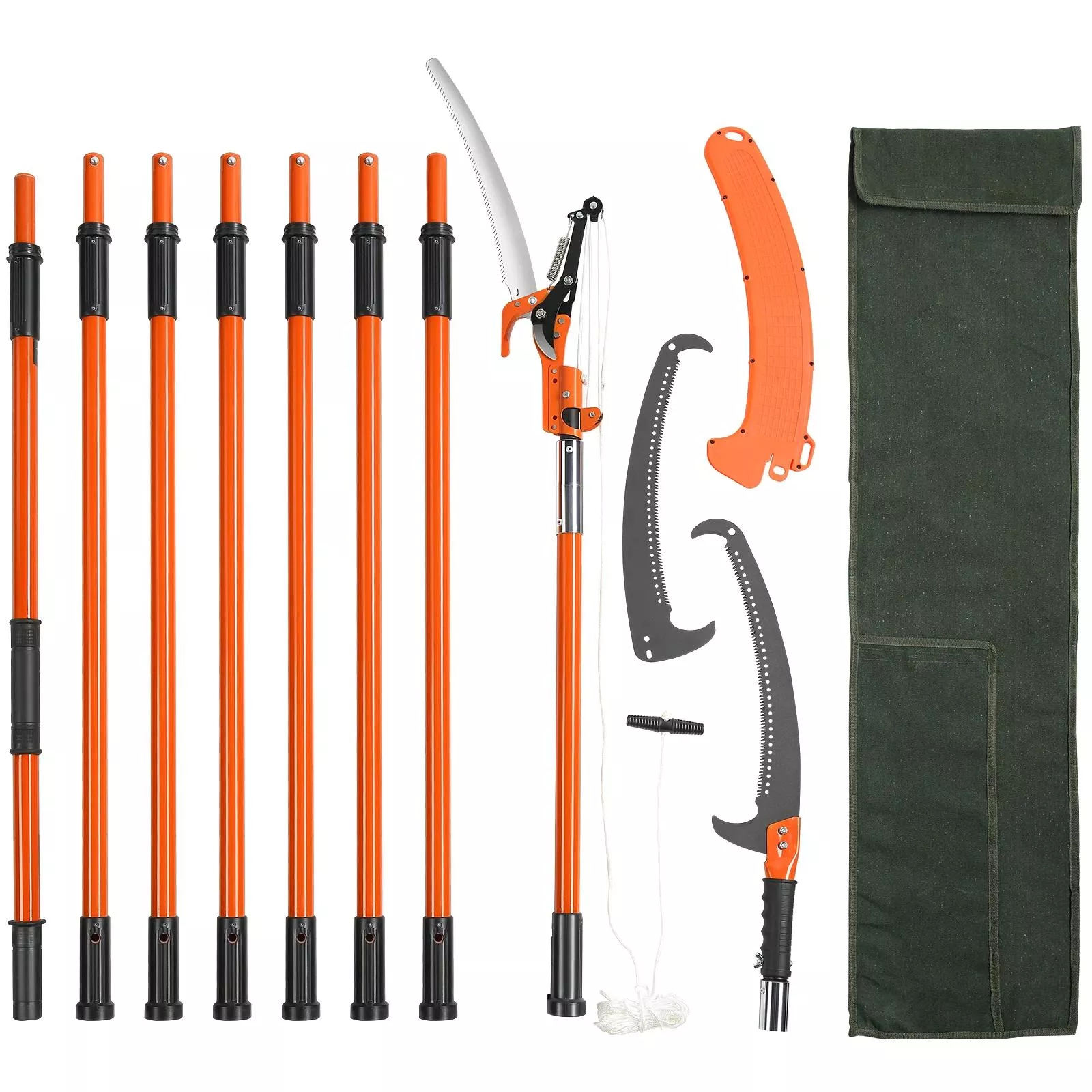 27ft Extendable Manual Pole Saw: High-Branch Pruning