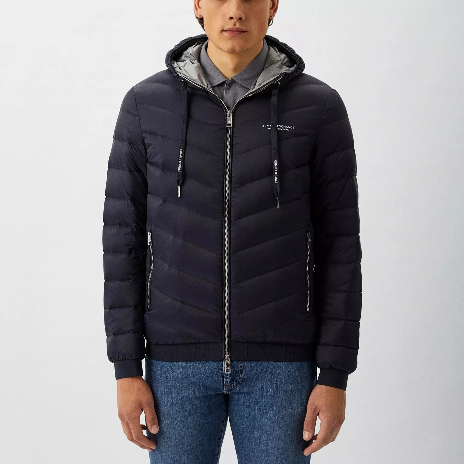 Armani Exchange Men’s Hooded Jacket for Daily Layering