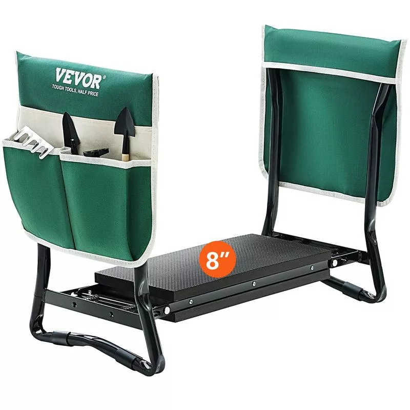 Foldable Garden Kneeler/Seat: EVA Pad, Pouches, 330 lb