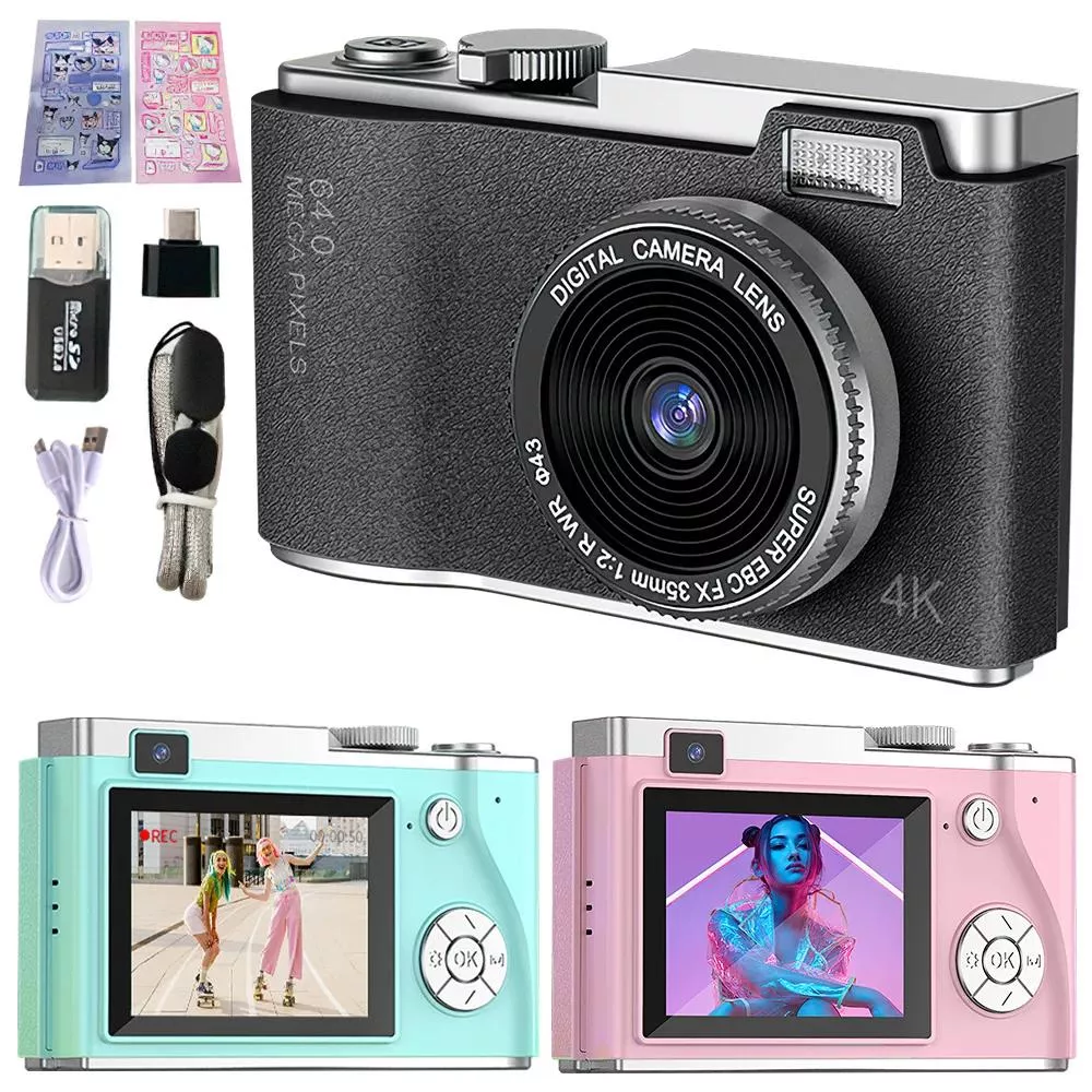 Pocket 64MP Camera: 1080P Video, 16X Zoom, Anti-Shake