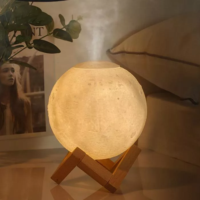 USB Moon Lamp Humidifier: Cozy Glow + Gentle Mist