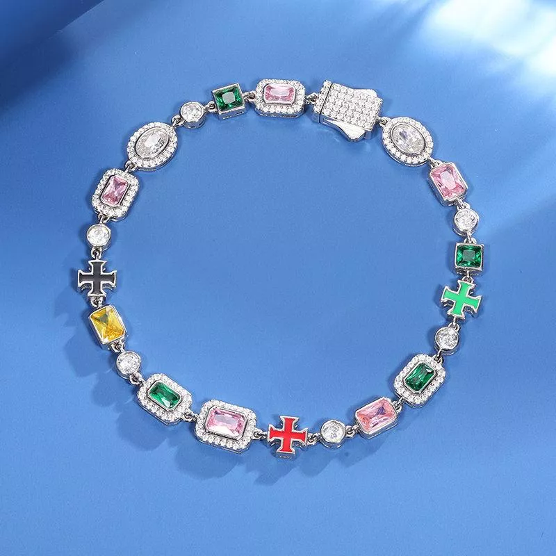 Square Stone Choker Necklace: Unisex Color Pop Style