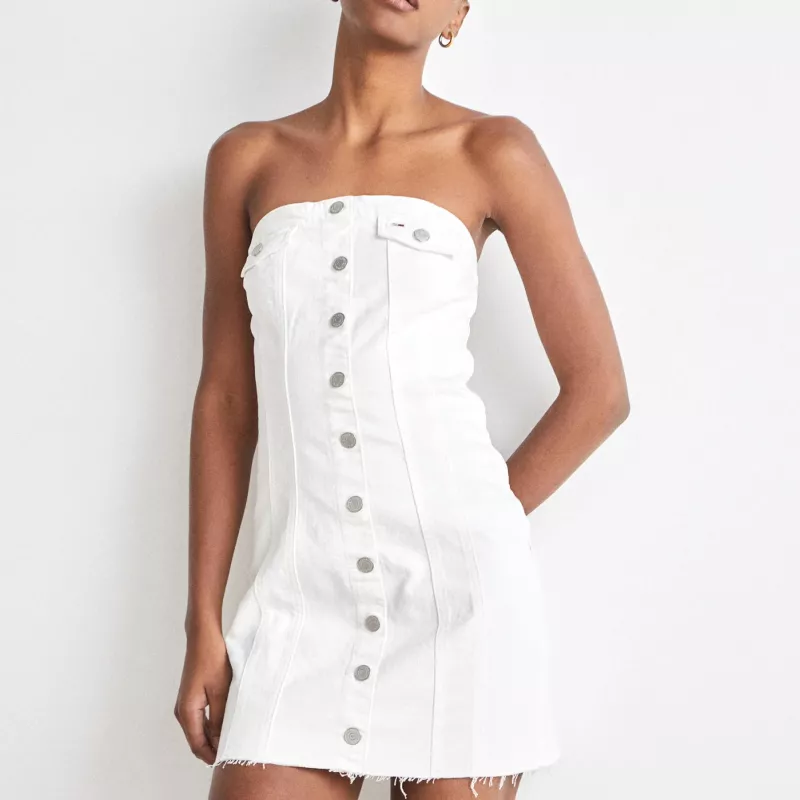 Tommy Hilfiger White Cotton Button-Up Dress: Style Tips